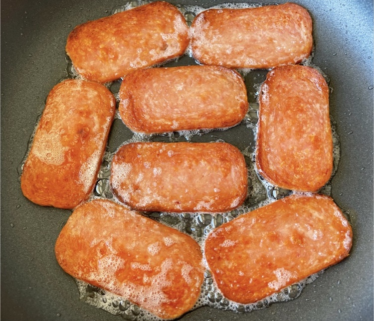 How to fry a can of Spam on your stove top! No oil or butter needed. 