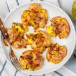 Yummy crispy smashed potatoes. The best side dish for dinner! These are wonderful with chicken or steak.