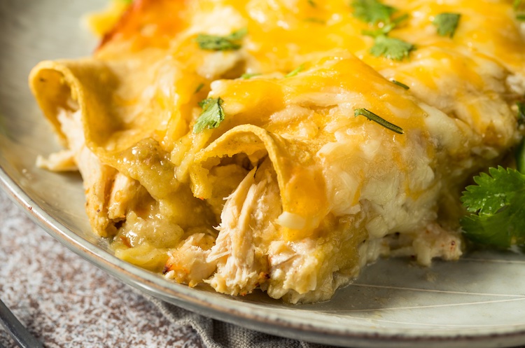 Easy enchilada recipe made with canned chicken. 